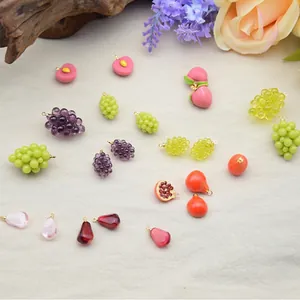 Fruit Shape Resin Charms Pendants DIY Jewelry Making Accessories For Earrings Necklaces With 925 Sterling Silver Earring Post