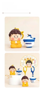 Creative resin Buddha and teacup keychains with colorful lobster hooks and packaging