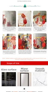 Six-step guide for applying Christmas gnome static window stickers to glass surfaces