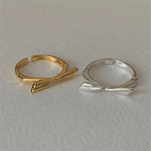 Minimalist 925 sterling silver bow knot open rings in gold and silver finishes