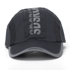 Dark grey quick-dry sports baseball cap with breathable mesh and letter patterns