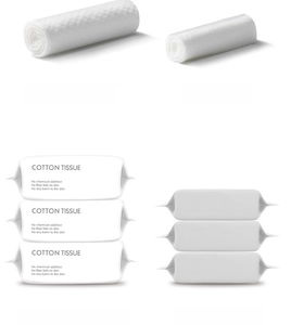 Comparison between extra thick pearl pattern and flat weave disposable cotton facial tissues