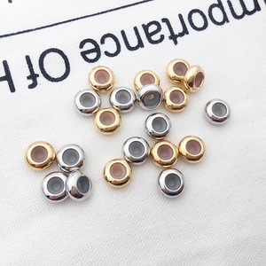 Polierte Kupfer-Stopperperlen in Gold und Silber mit Silikonkern für Schmuckherstellung