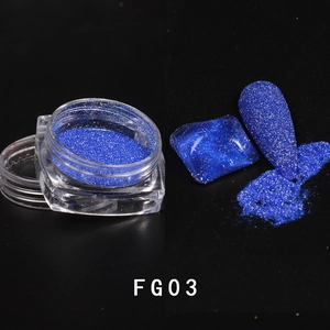 Macro di polvere glitter blu riflettente FG03 con finitura scintillante effetto diamante