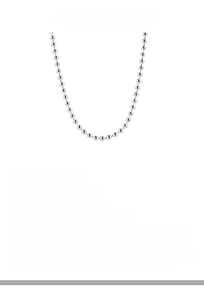 Detail of S925 sterling silver ball chain necklace in silver and 18k gold finishes