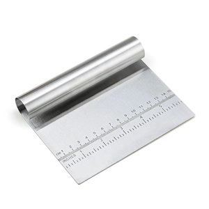 Stainless Steel Dough Scraper Cutter With Scale Measurement For Bread Cake Pizza Baking Kitchen Tool