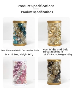 Luxurious Christmas ornaments set with glitter, pearl coating, and hand-painted 6cm balls