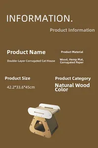 Infografica con dimensioni 42,2x33,6x45cm per questa cuccia per gatti 2-in-1 in cartone