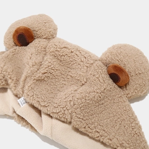 Cappello da aviatore marrone con orecchie da orso in peluche e calda fodera in sherpa