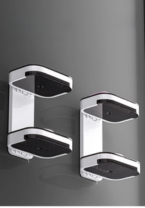 Dual-layer wall-mounted soap box with translucent lids for modern bathroom storage