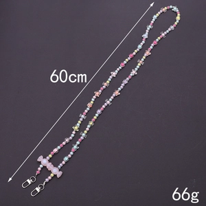 Colorful acrylic butterfly and star beaded crossbody chain for phone and bags 60cm 66g