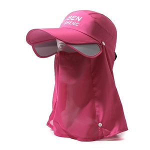 Cappello parasole rosa ad asciugatura rapida con maschera rimovibile e protezione nuca