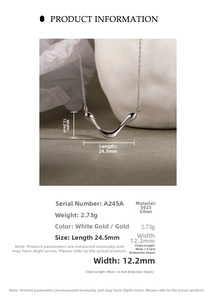 Informazioni dettagliate sulla collana a V in argento sterling 925 con misure accurate