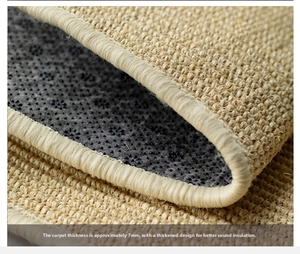 Detailed macro view showing the 7mm thickness and anti-slip backing of sisal rug