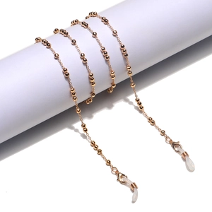 Elegant Golden Metal Bead Glasses Chain For Women Non-Slip Sunglasses Cord Lanyard Holder Mask Hanging Rope Eyewear Accessory
