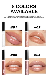 Gloss à lèvres liquide scintillant Handaiyan avec quatre teintes superbes pour un fini éclatant.