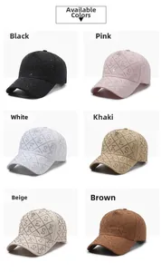 Détails de six couleurs de casquettes de baseball en strass incluant noir et rose