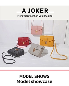 Detailed collection of cross-body phone bags in five colors with litchi grain texture
