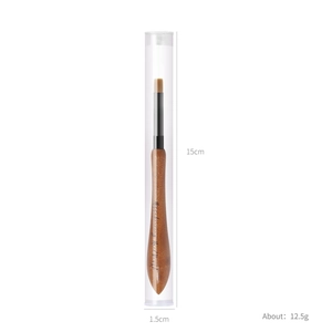 Pinceau nail art japonais en bois de noyer pour peinture et dégradés avec tube protecteur