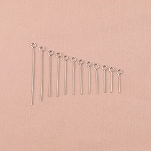 Polished stainless steel eye pins in various lengths for DIY jewelry making