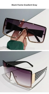 Detail of gradient purple lenses with silver rivets and textured diamond-pattern temples