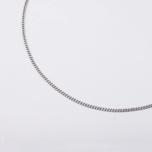 Collier chaîne à mailles gourmette de 2mm en acier inoxydable style punk argenté