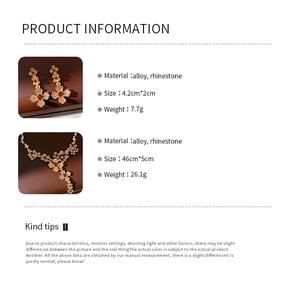 Detailed product information and specifications for vintage rhinestone flower jewelry set