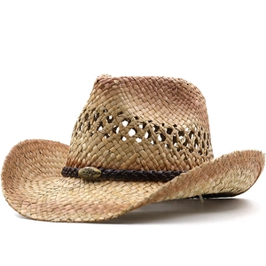 Chapeau De Cowboy En Paille À Bord Large Respirant Protection Solaire Plage Voyage Rétro Vintage Hommes Femmes