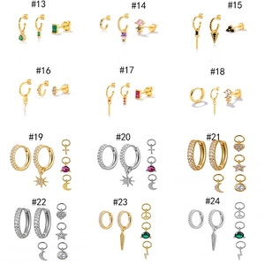 12-piece mixed earring set with gold and silver hoops and studs for stylish layering