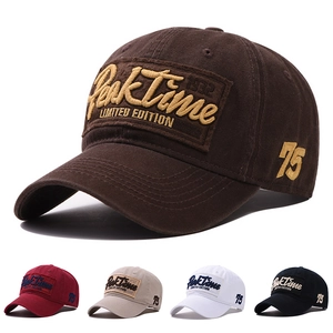 Vintage Cotton Baseball Cap Letter Embroidery Breathable Sun Protection Adjustable Curved Brim Streetwear For Men Women