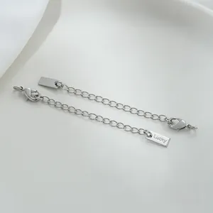 Close-up of 14K gold plated Lucky tag and lobster clasp extender for jewelry making
