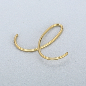Minimalist gold stainless steel C-shape spiral earring charms for DIY jewelry making