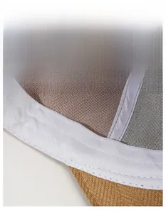 Detail of widening sweatband and breathable mesh lining inside the corduroy baseball cap