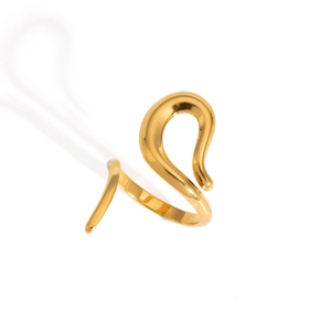 Modern gold-plated snake-shaped stainless steel wrap ring with a polished minimalist finish