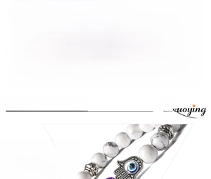Spécifications de taille pour le bracelet en perles turquoise blanche et main de Hamsa