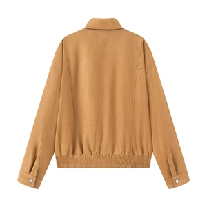 Giacca corta da donna in finto camoscio stile retrò americano, vista posteriore