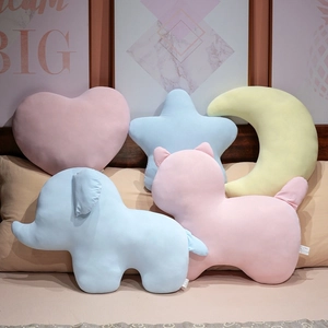 Oreiller En Peluche Doux Forme Étoile Lune Coeur Animal Coussin Décoratif Pour Canapé Déco Maison Tissu Satin Glacée