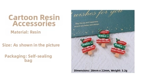 Detailed view of Christmas resin road sign charm with 28x22mm size and 3.2g weight