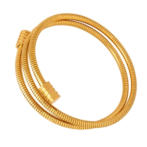 Multi-layer gold-plated snake chain bracelet in polished stainless steel for women