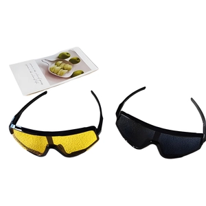 Kids sports sunglasses with UV protection for cycling, featuring yellow and dark grey lenses