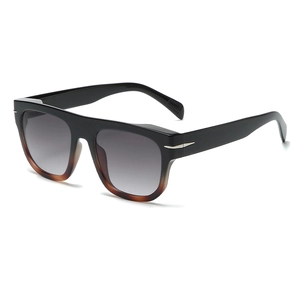 Oversized flat top sunglasses with tortoiseshell gradient frames and silver arrow accents