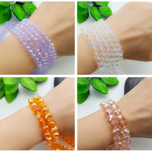 Size comparison of faceted crystal rondelle beads in 6mm to 12mm for DIY jewelry making