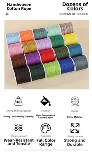 Strong 0.8mm nylon cord rolls in various colors for durable handmade jewelry weaving