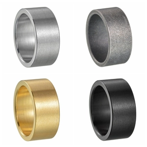 10mm punk matte brushed titanium steel rings for couples in silver, gold, black, and grey