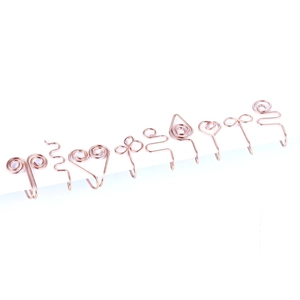 U-shaped stainless steel non-piercing rose gold nose rings with decorative spiral designs