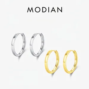 Minimalist Hoop Earrings 925 Sterling Silver Polished Geometric Circle Jewelry For Women Simple Elegant Accessory