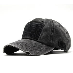 Vintage Washed Cotton Baseball Cap USA Letter Embroidery American Flag Patch Distressed Retro Sun Hat For Men Women