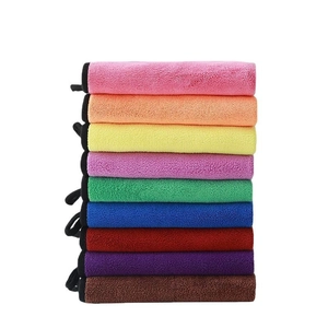 Thickened double-sided microfiber cleaning towels in nine colors with hanging loops