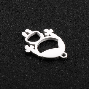 Detailed view of silver stainless steel hollow girl pendant charm for jewelry making