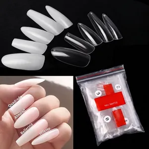 500pcs professional ballet and almond shape false nail tips in clear and natural colors